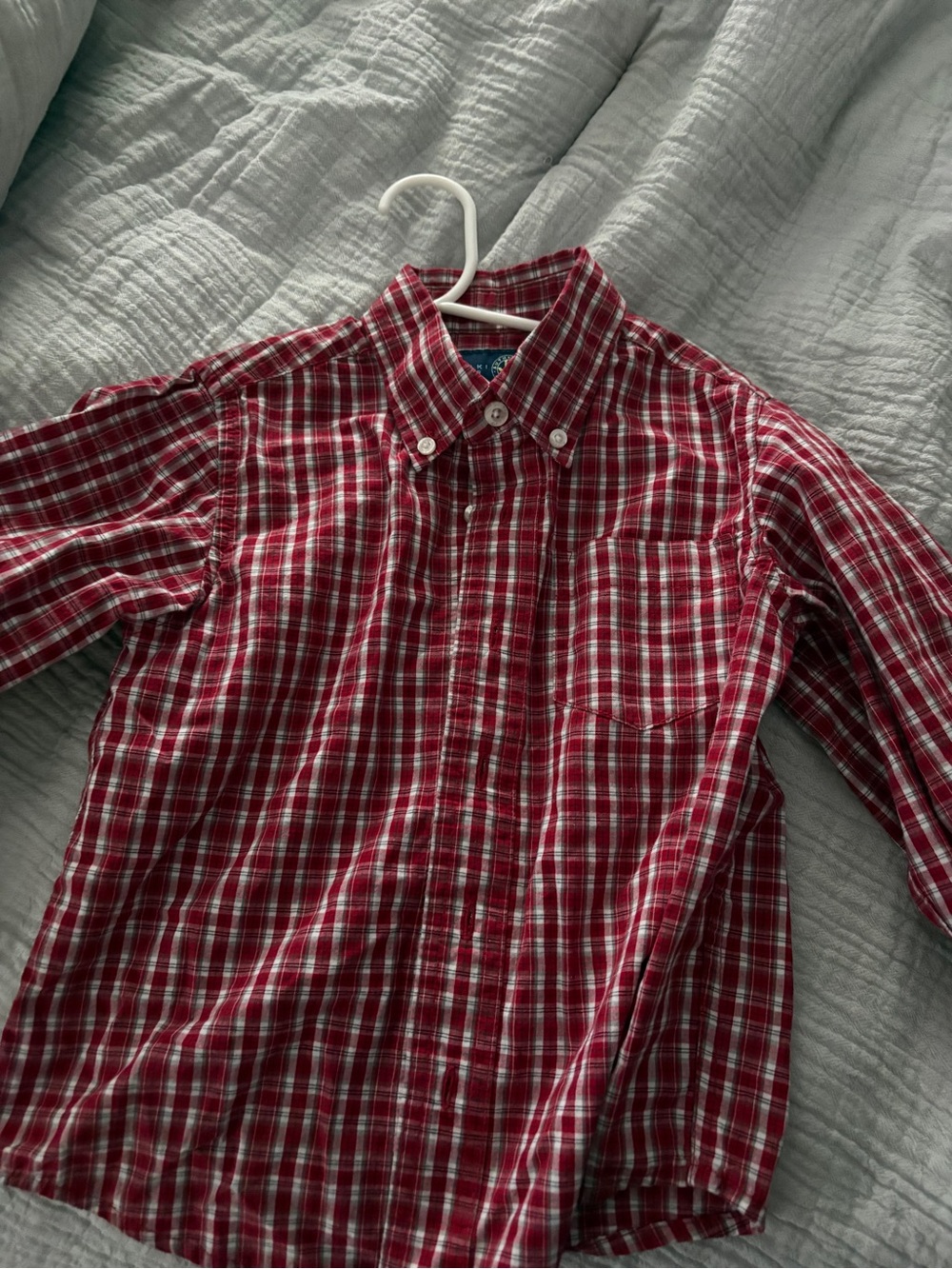 J. Khaki Red Plaid Button-Down Shirt for Kids